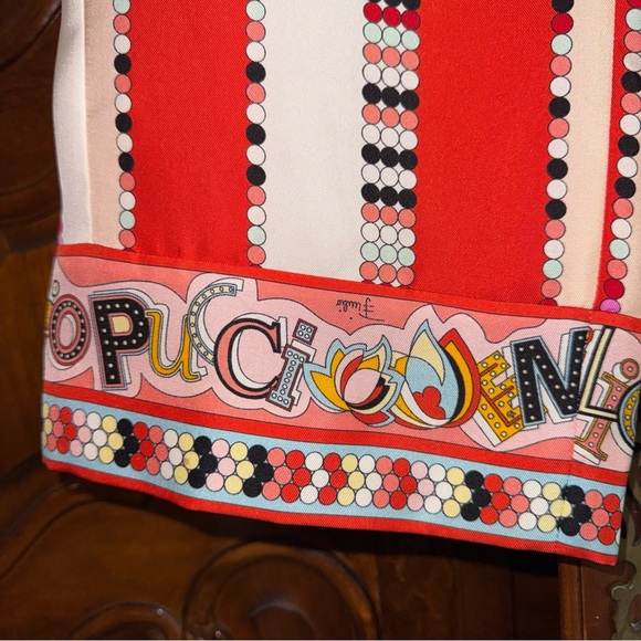 Emilio Pucci 100% Silk Vintage Multicolor Red Striped Print Pants - Picture 11 of 14